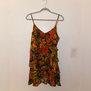 Floral, ruffled dress